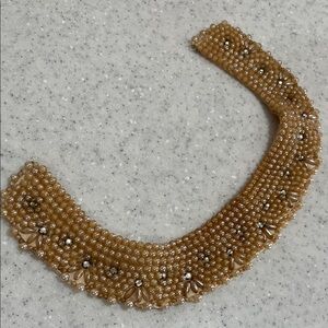 Vtg Hand Made ‘Top Hit’ Faux Pearl Beaded Collar Baar & Beards Japan MCM *READ*